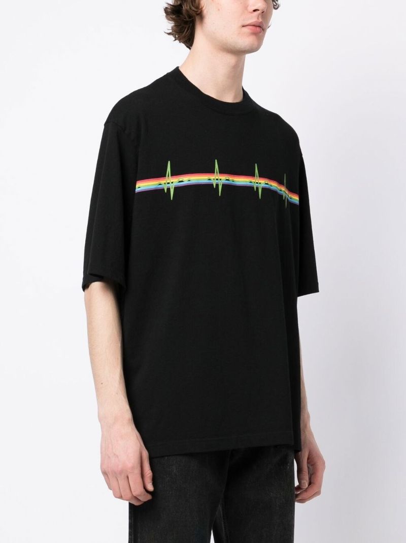 Black Graphic Print Cotton T-shirt
