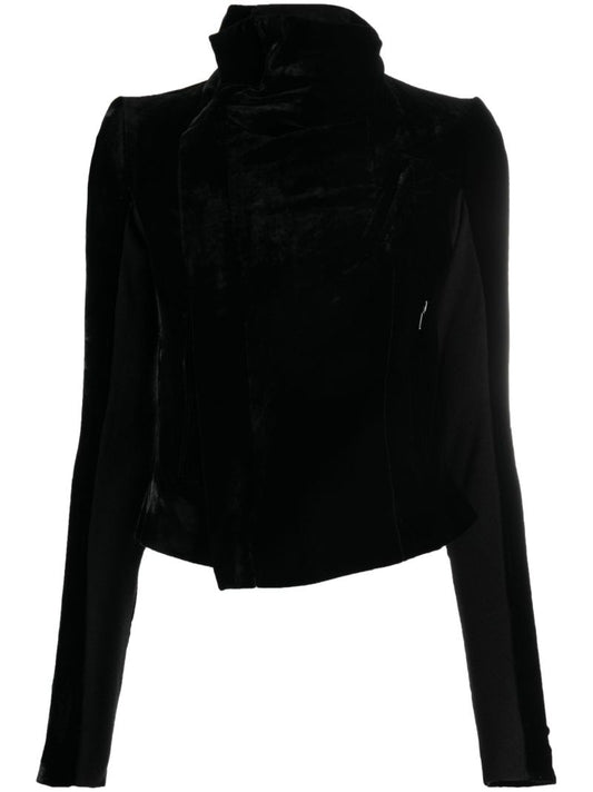 Black Velvet Biker Jacket