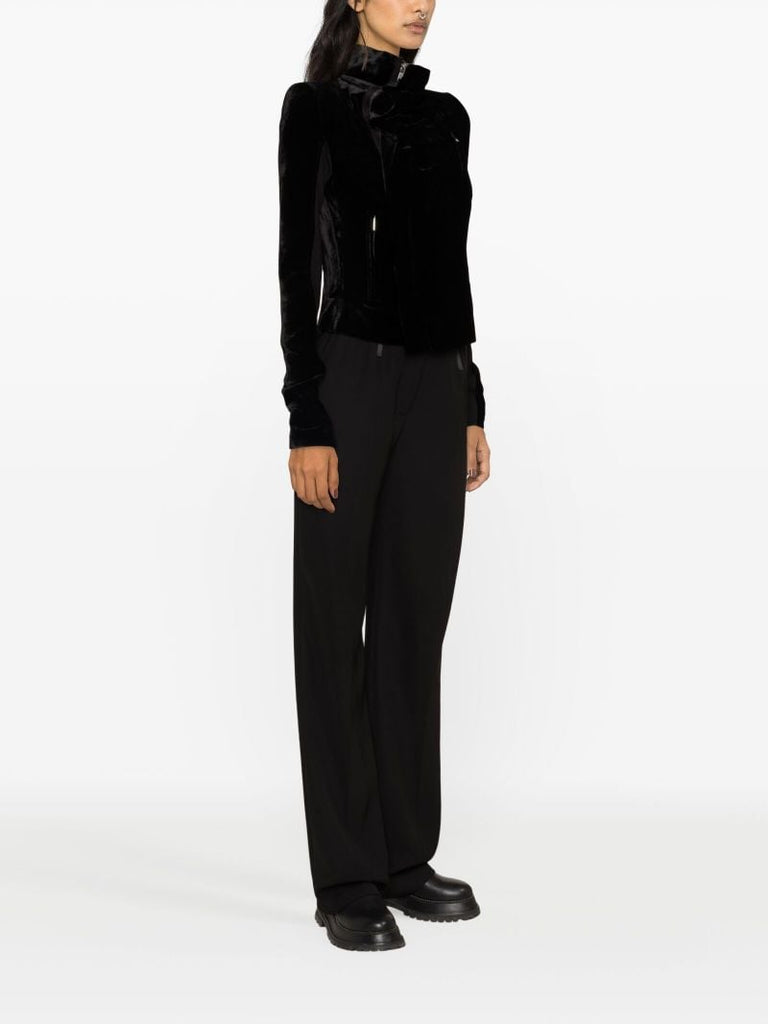 Black Velvet Biker Jacket