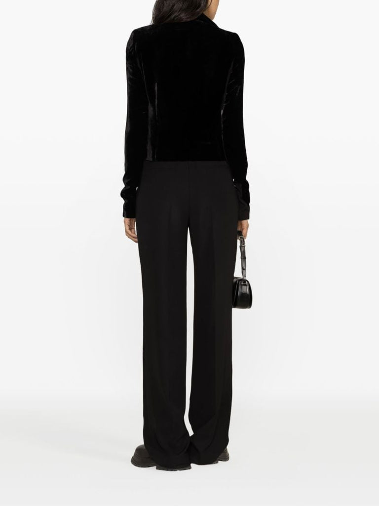 Black Velvet Biker Jacket