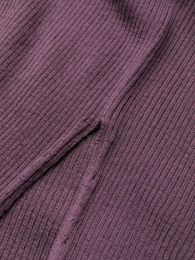 Purple One-shoulder Knitted Midi Dress
