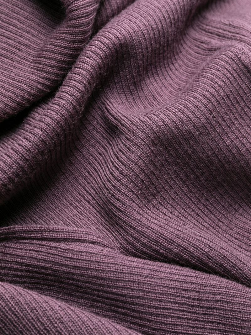 Purple One-shoulder Knitted Midi Dress