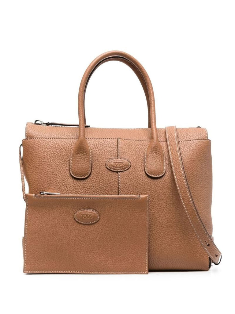Brown Di Medium Leather Tote Bag