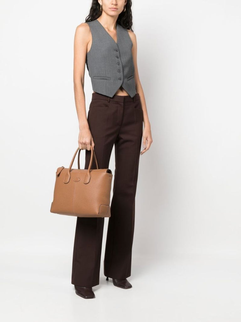 Brown Di Medium Leather Tote Bag