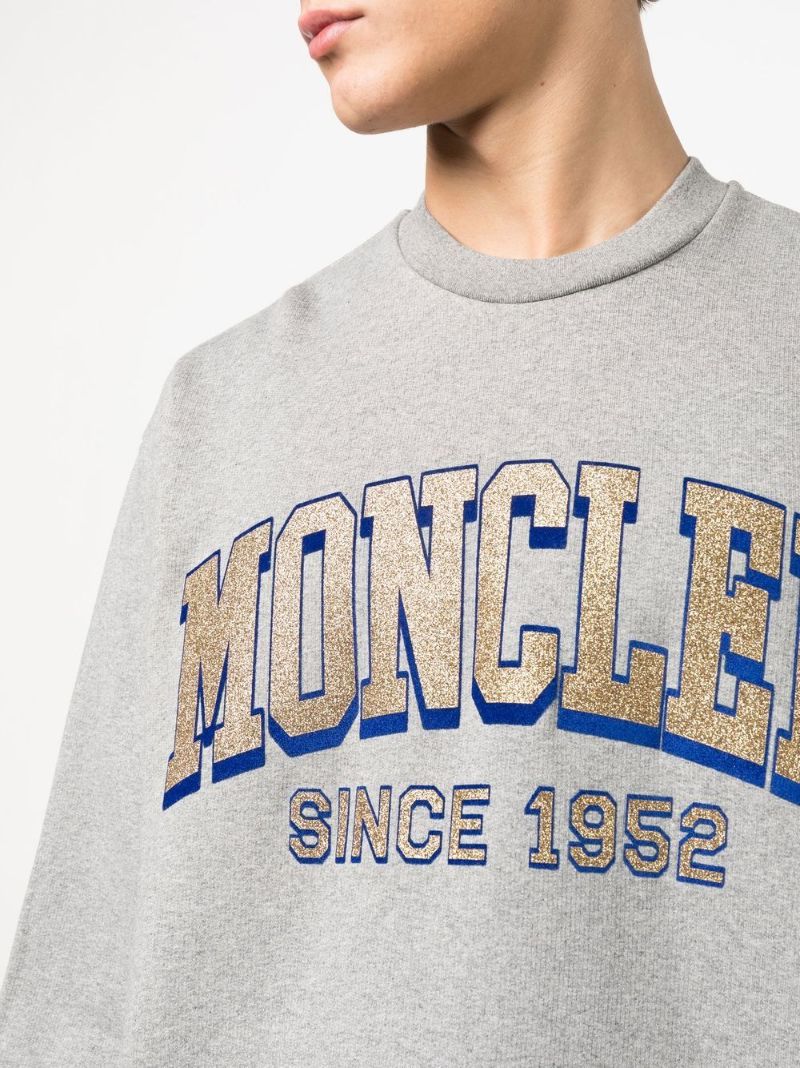 Grey Logo Print Cotton Sweatshirt