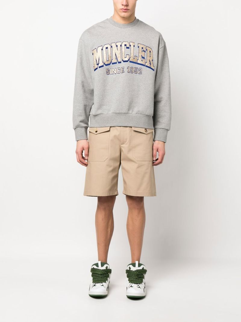 Grey Logo Print Cotton Sweatshirt