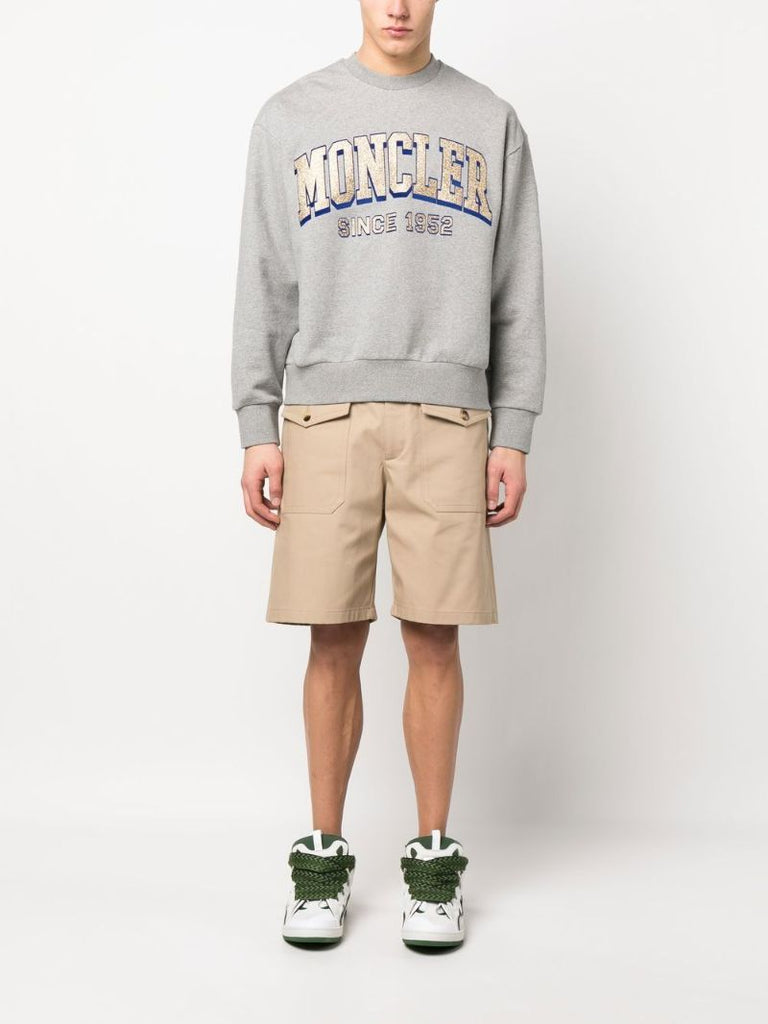Grey Logo Print Cotton Sweatshirt