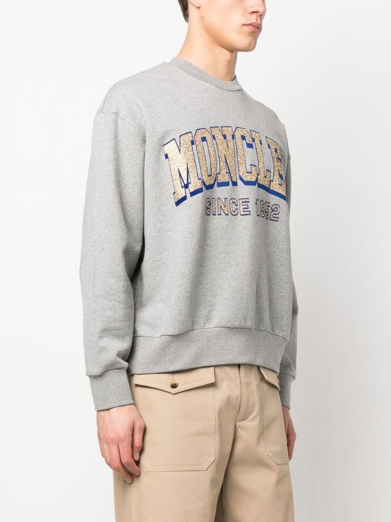 Grey Logo Print Cotton Sweatshirt