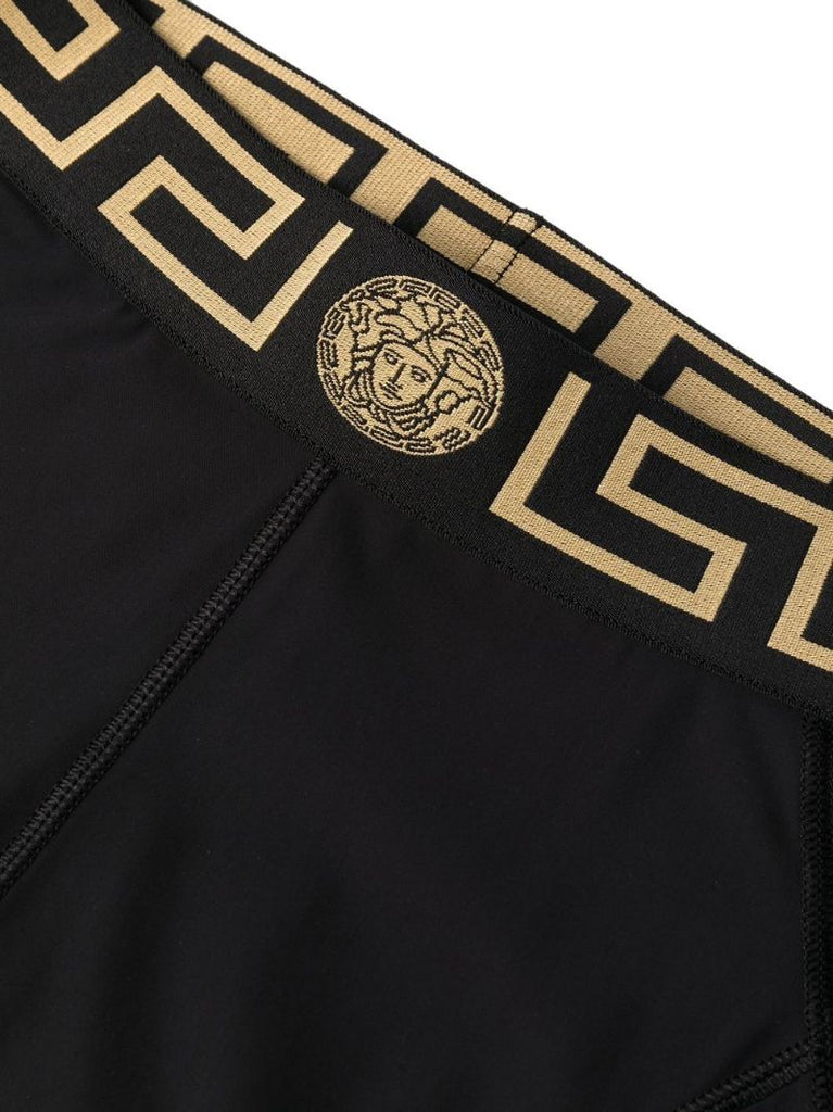 Black Greca Waistband Leggings