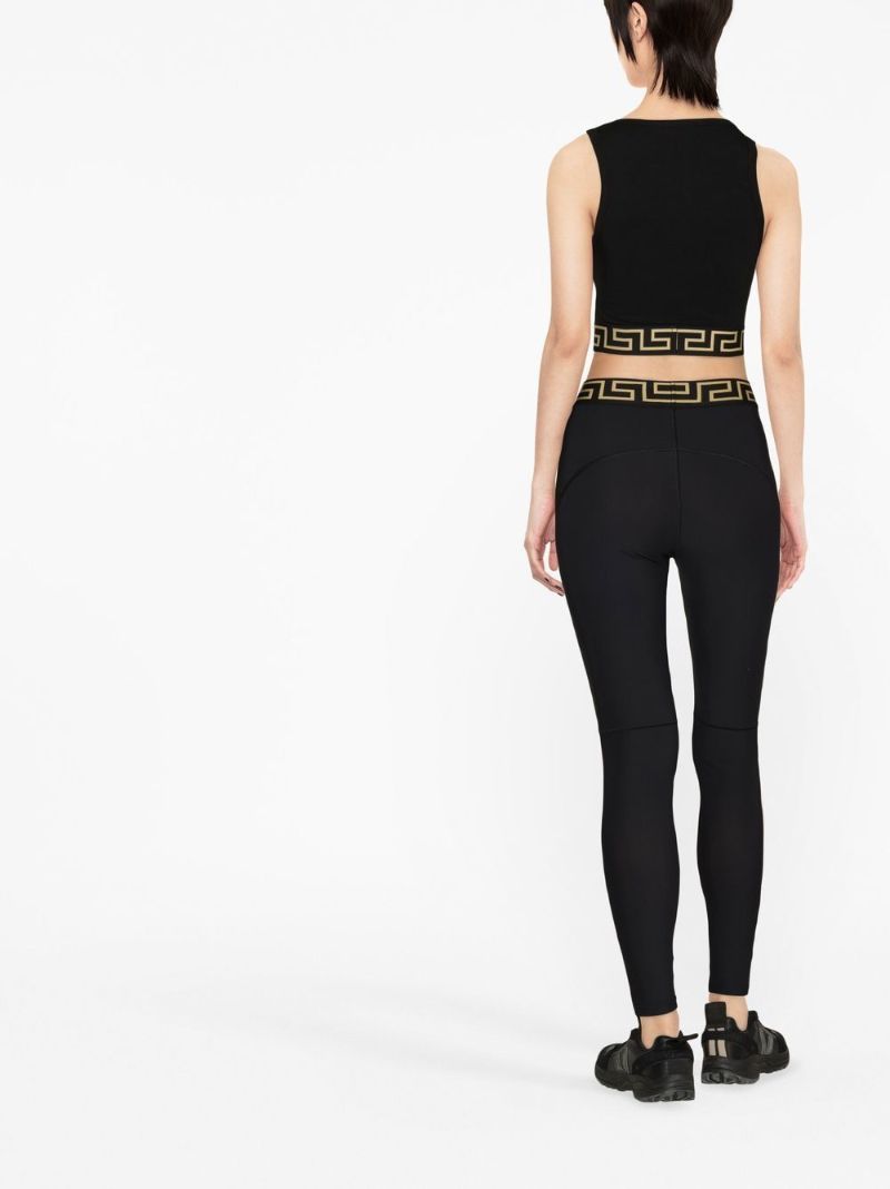 Black Greca Waistband Leggings