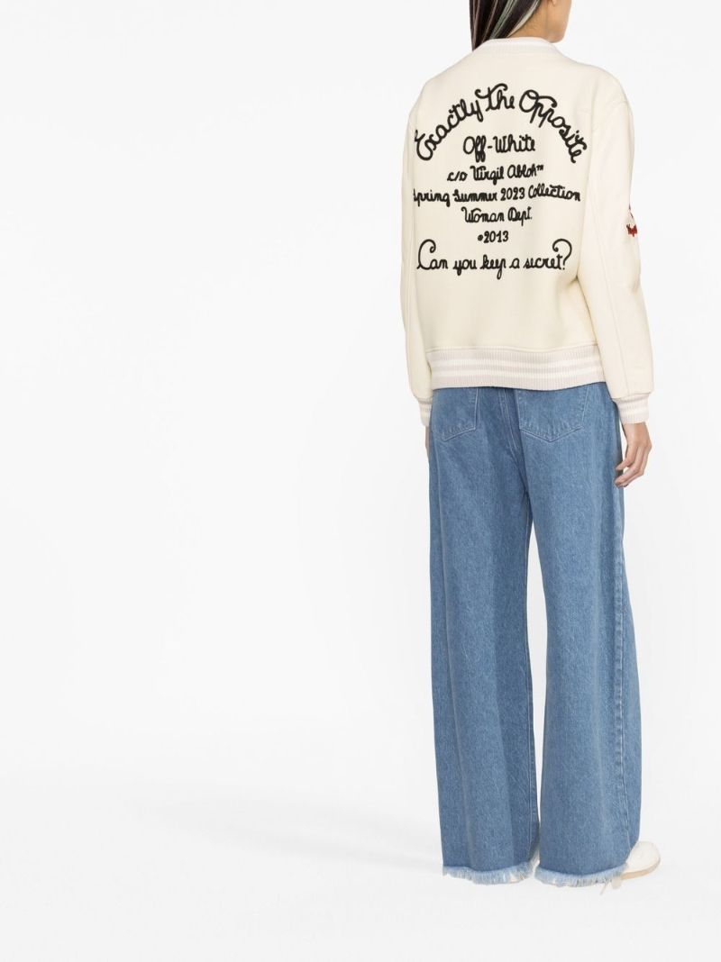 Neutral AppliquÃ_x0083_Â©d Bomber Jacket