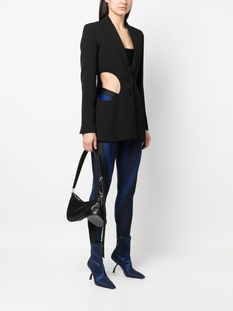 Black Spiral Curve 01 Medium Shoulder Bag