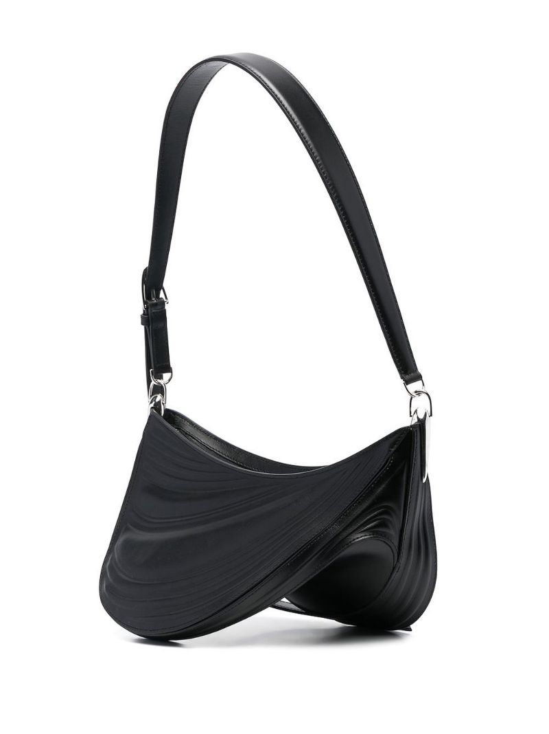 Black Spiral Curve 01 Medium Shoulder Bag