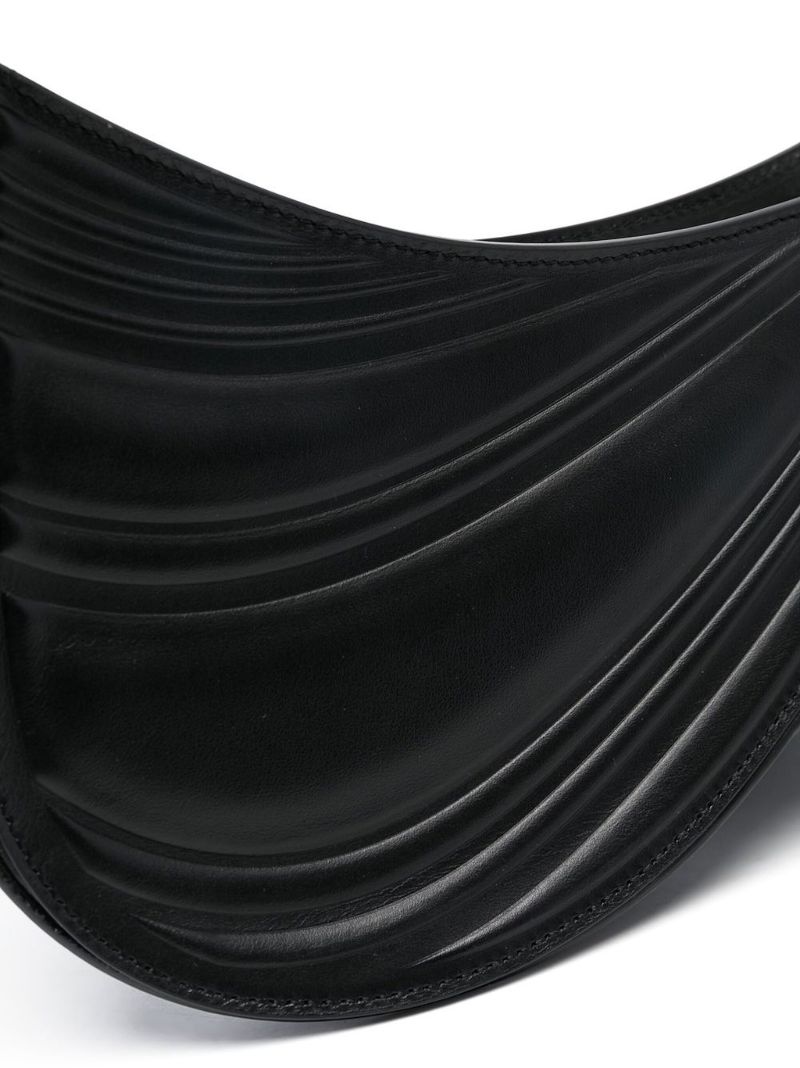 Black Spiral Curve 01 Medium Shoulder Bag