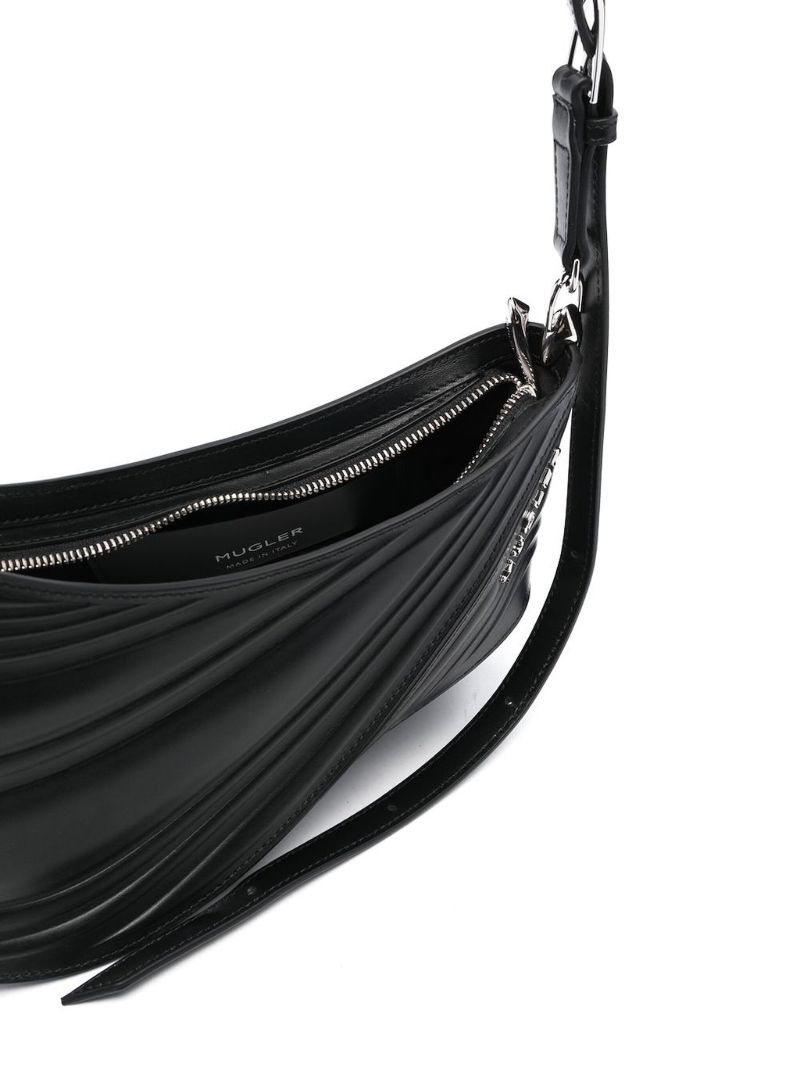 Black Spiral Curve 01 Medium Shoulder Bag