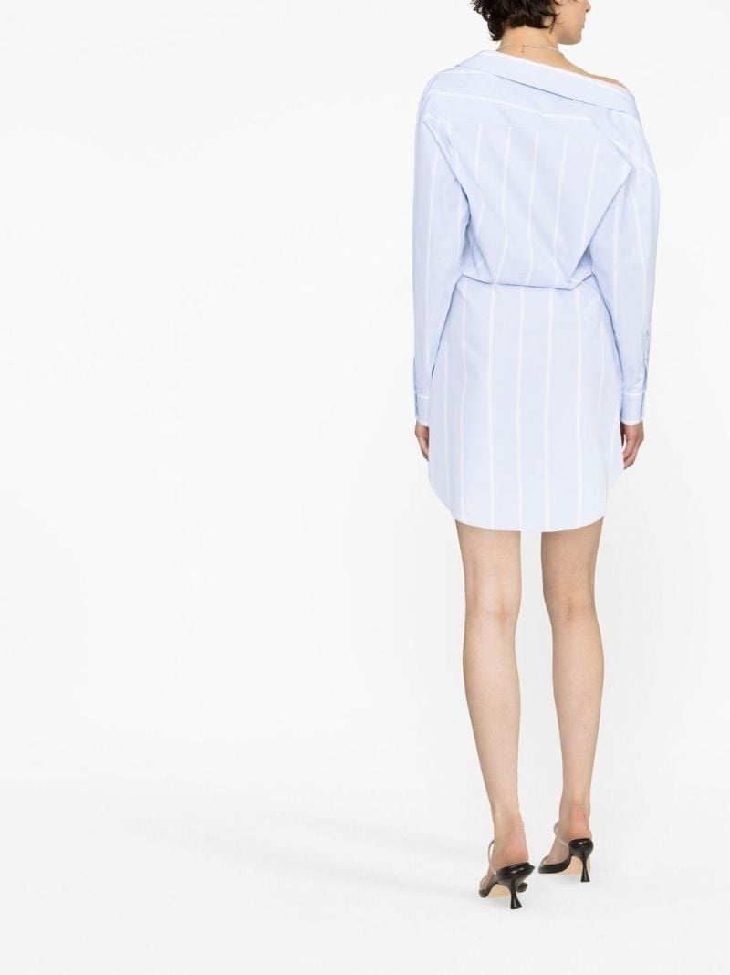 Blue Off-the-shoulder Shirt Dress