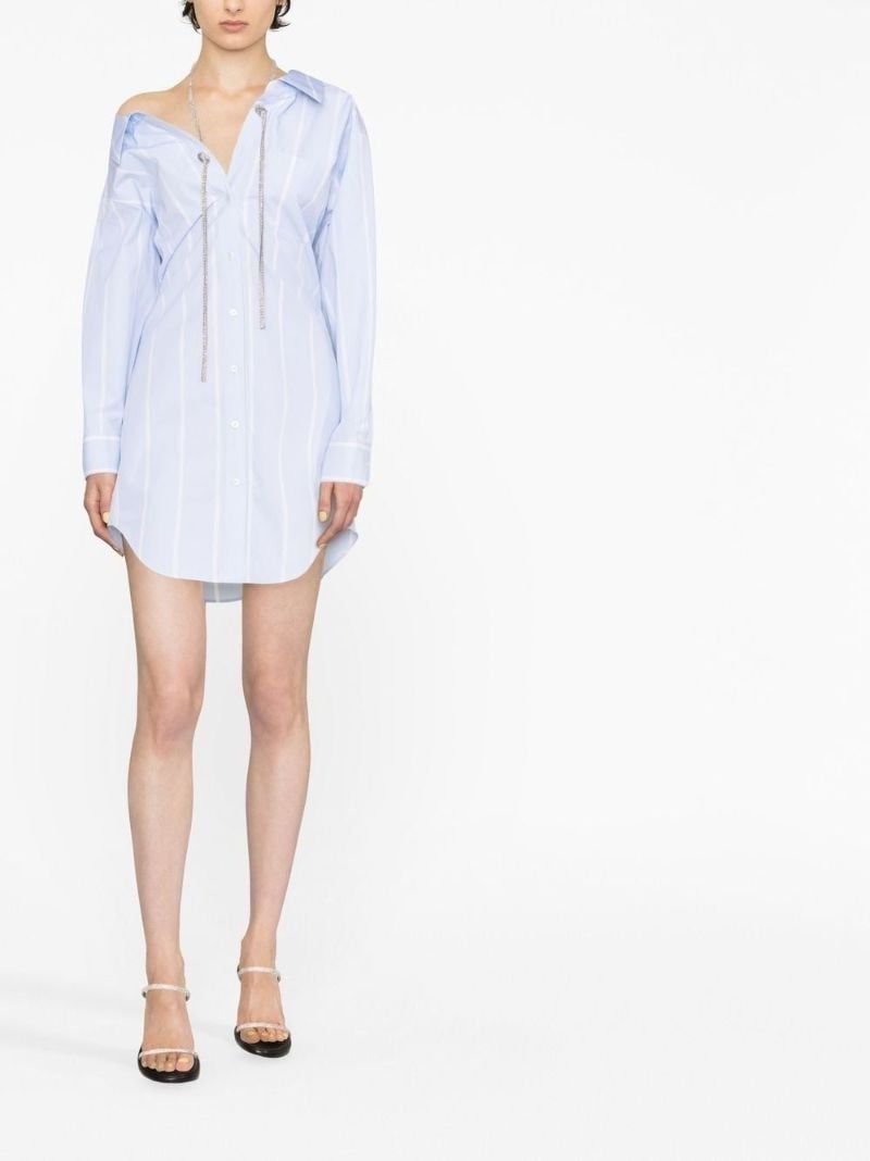 Blue Off-the-shoulder Shirt Dress
