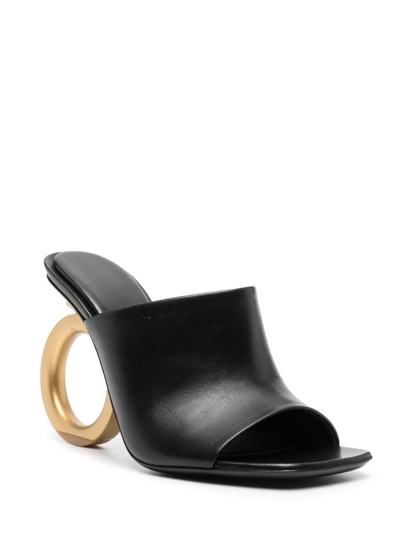 Black Gancini Open Toe Mules