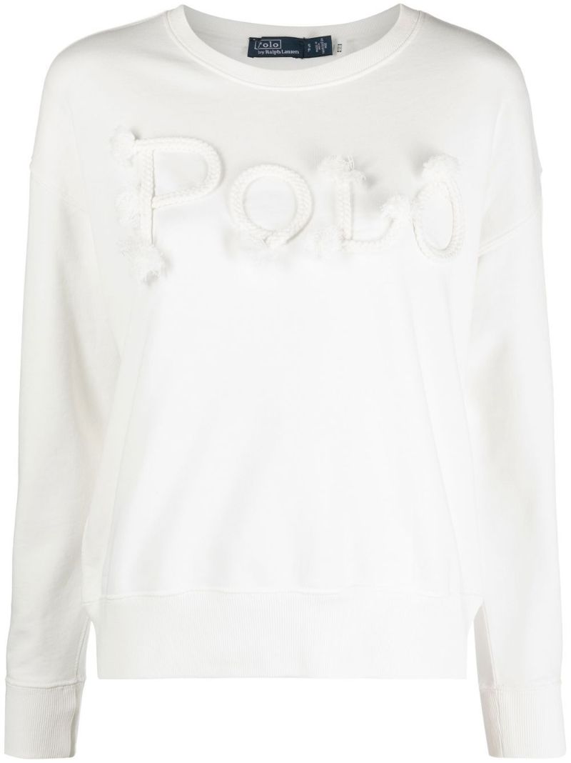 White Rope-logo Cotton Sweatshirt