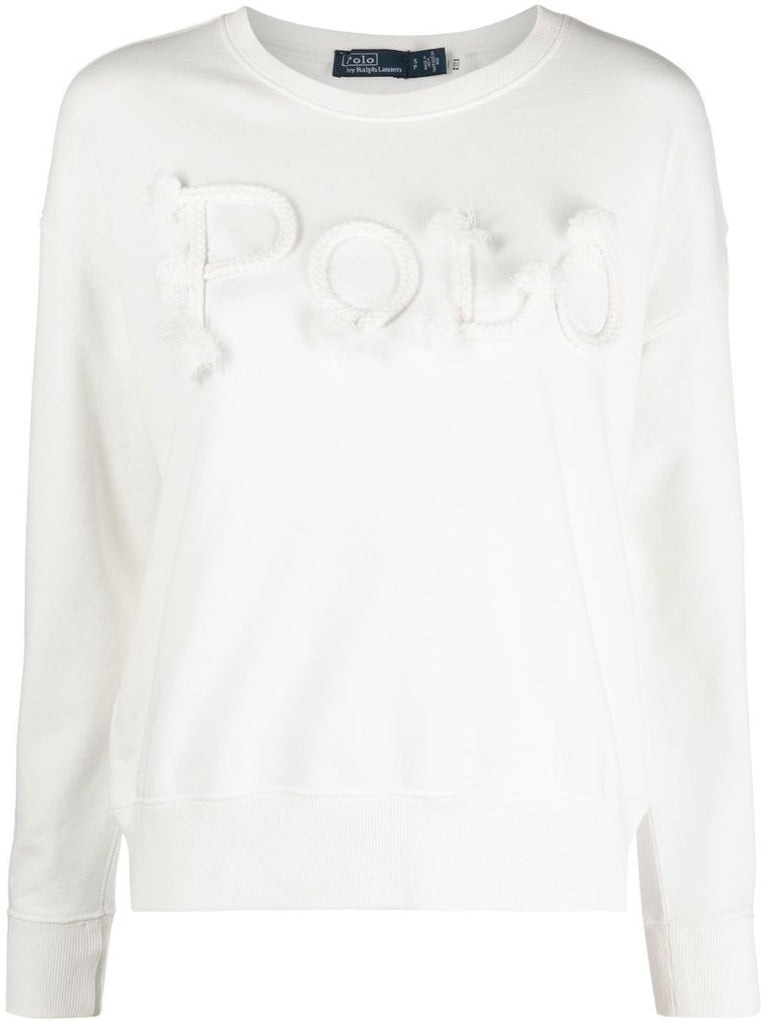 White Rope-logo Cotton Sweatshirt