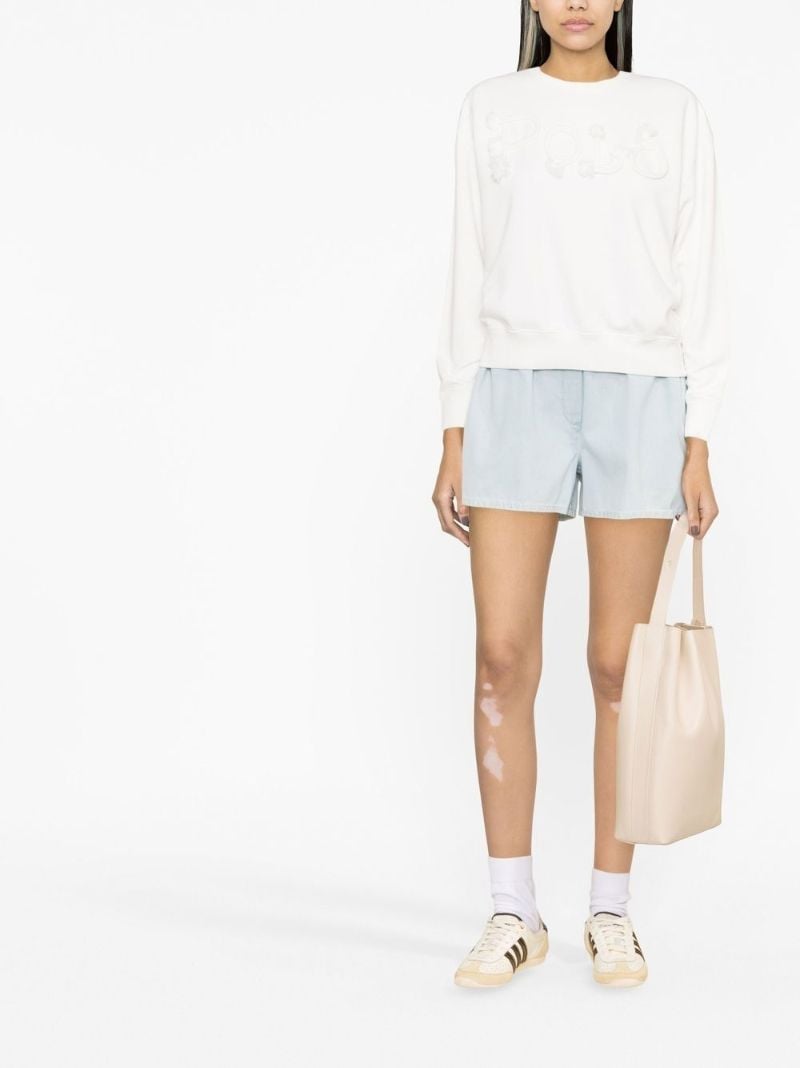 White Rope-logo Cotton Sweatshirt