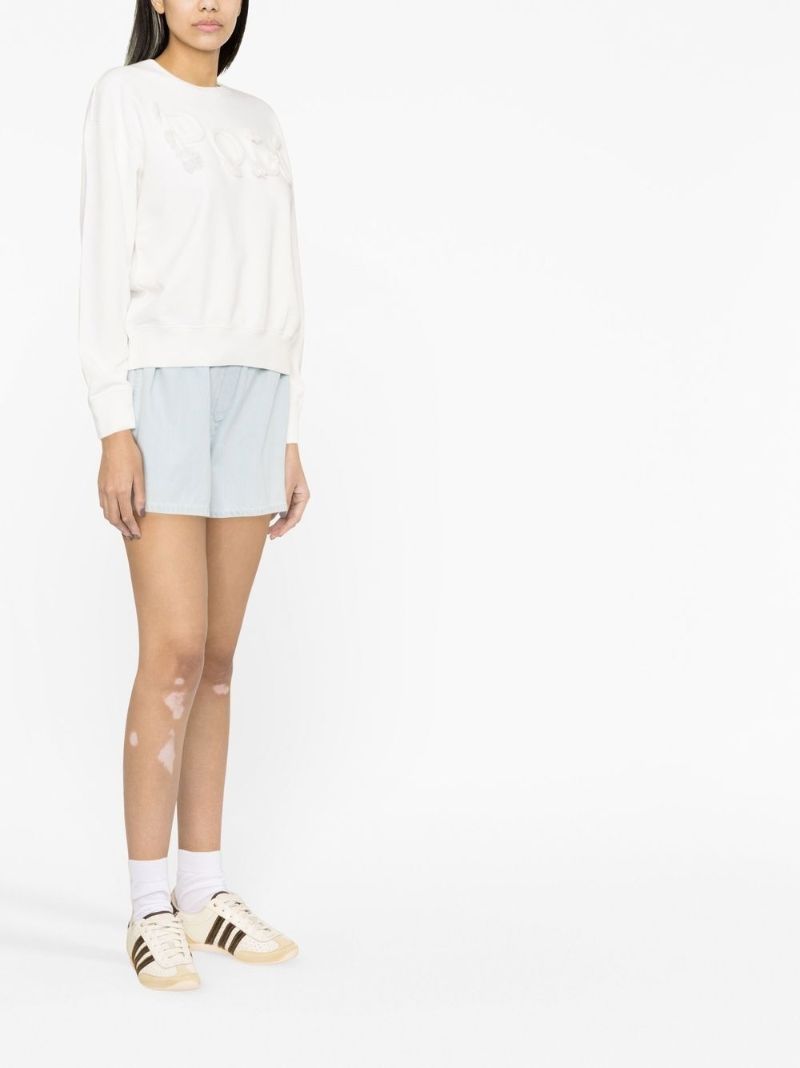 White Rope-logo Cotton Sweatshirt