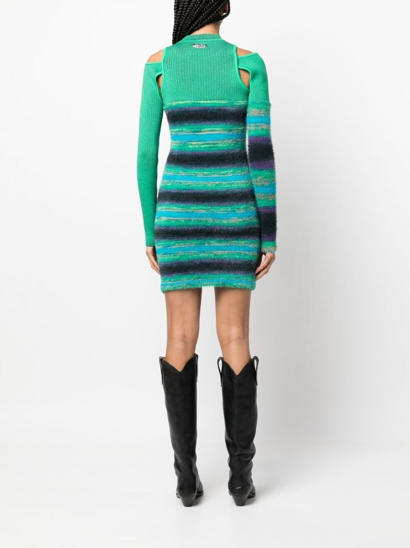 Green Stripe Knit Dress