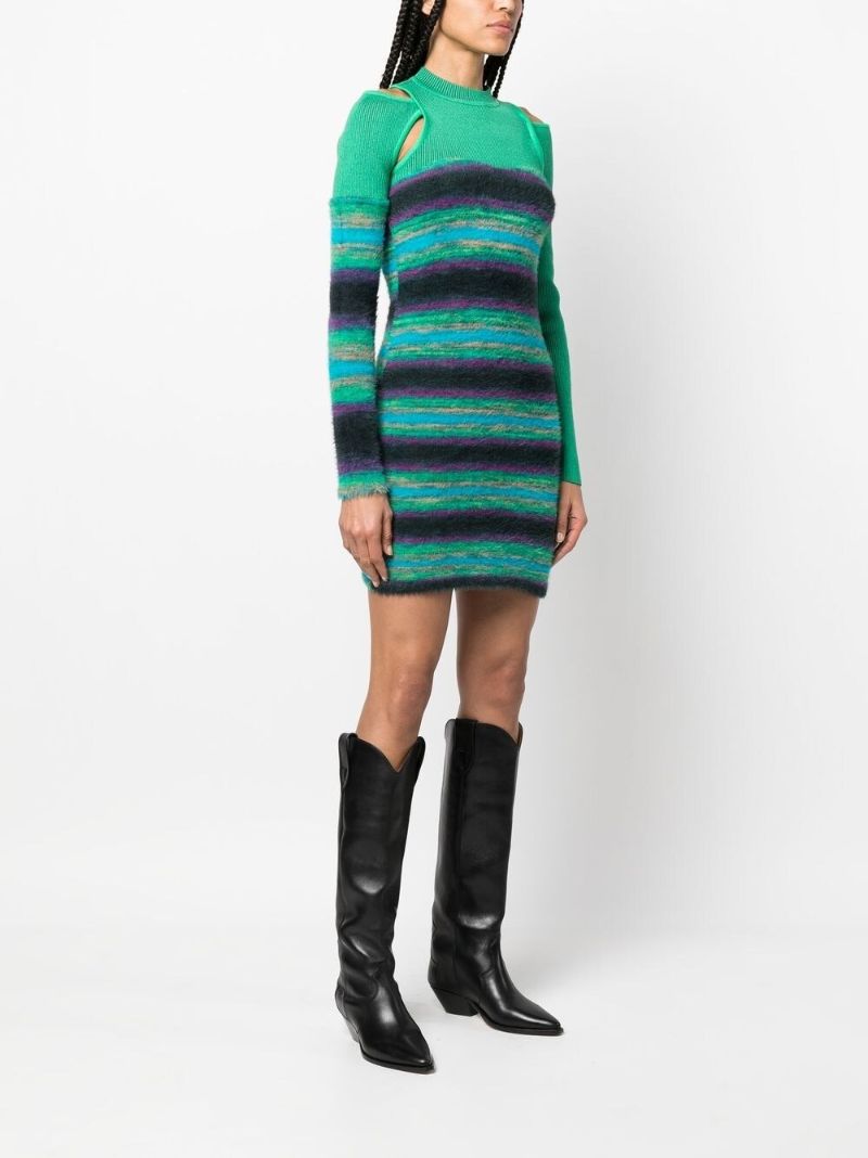 Green Stripe Knit Dress