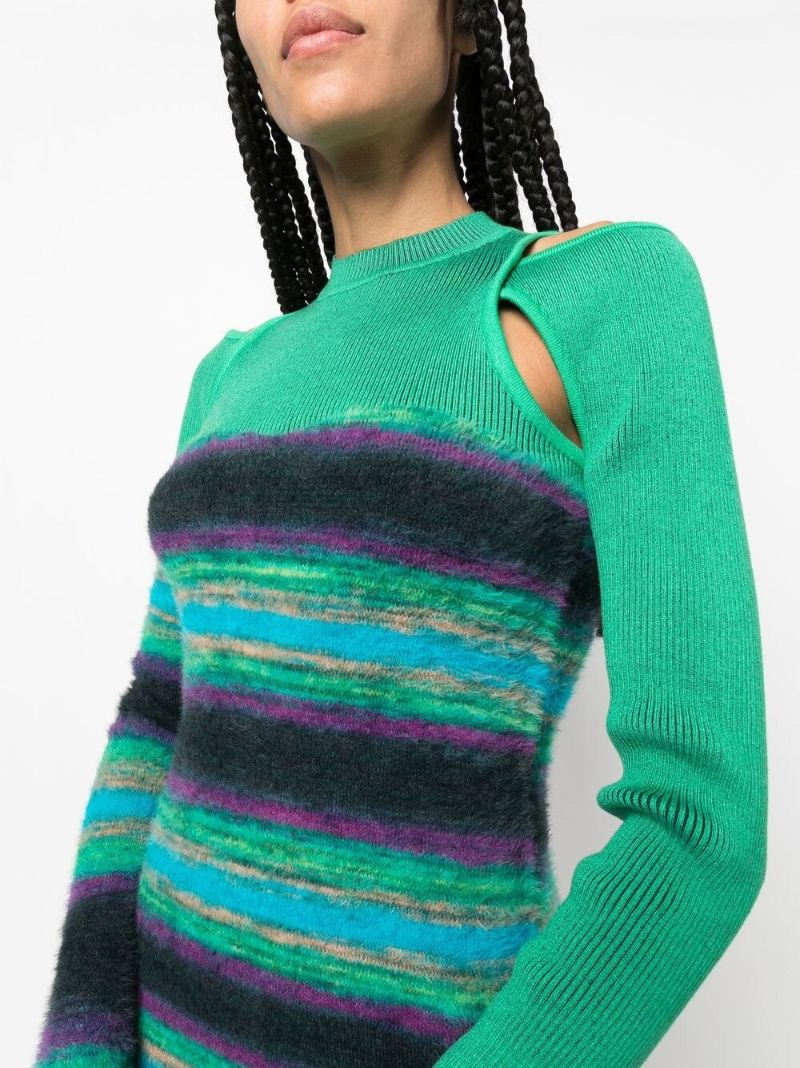 Green Stripe Knit Dress