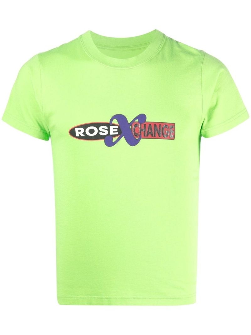 Green Slogan Print Cotton T-shirt
