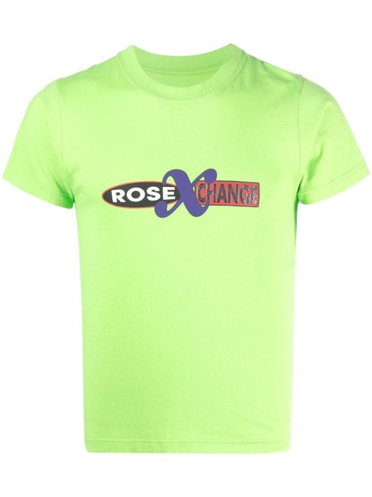 Green Slogan Print Cotton T-shirt