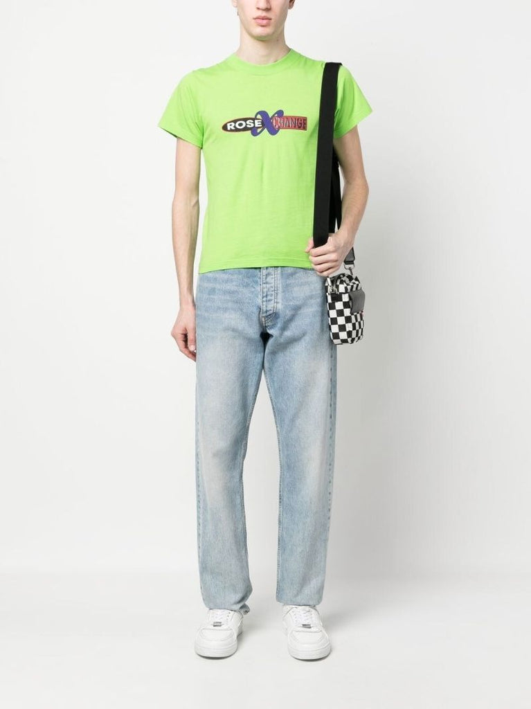 Green Slogan Print Cotton T-shirt