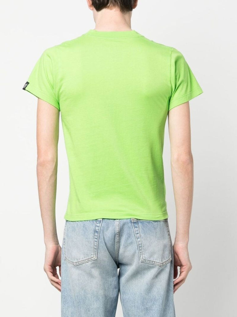 Green Slogan Print Cotton T-shirt