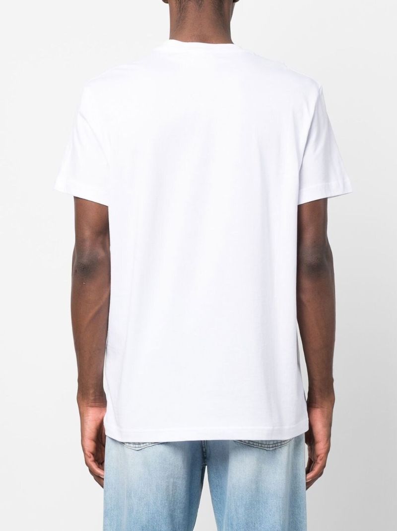 White Graphic Print Cotton T-shirt