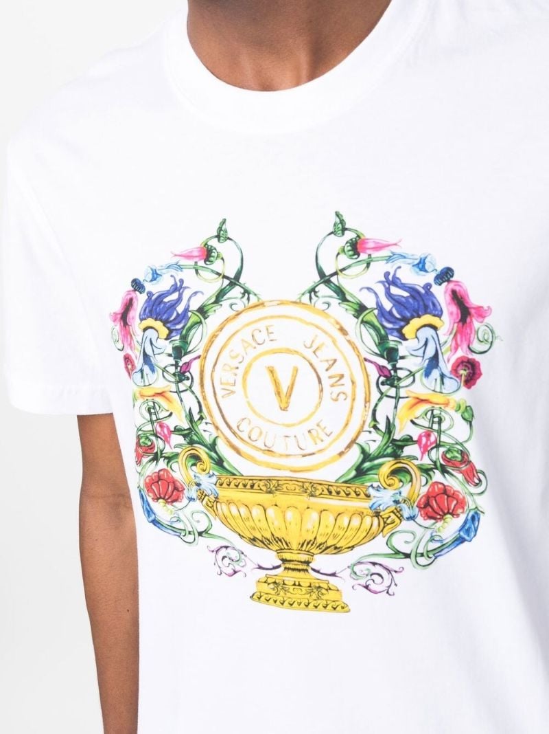 White Graphic Print Cotton T-shirt