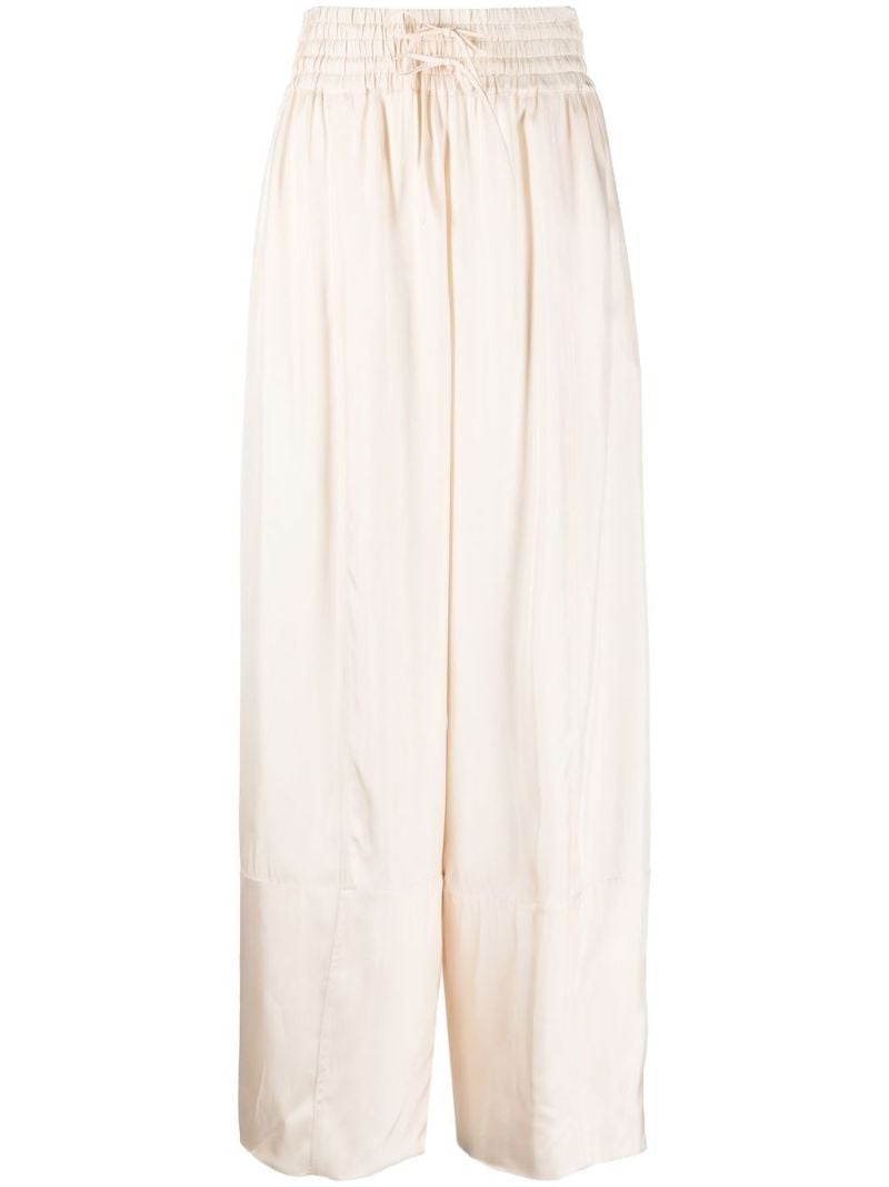 Neutral Satin Palazzo Trousers