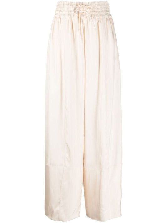 Neutral Satin Palazzo Trousers