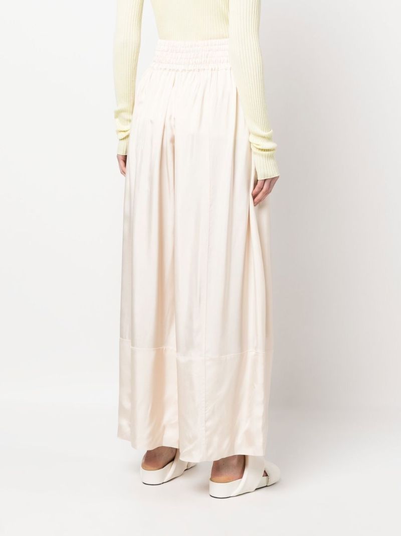 Neutral Satin Palazzo Trousers