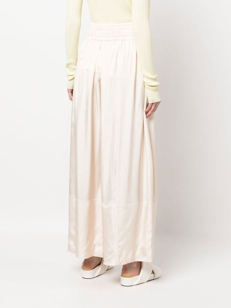 Neutral Satin Palazzo Trousers