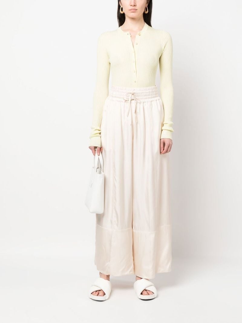 Neutral Satin Palazzo Trousers