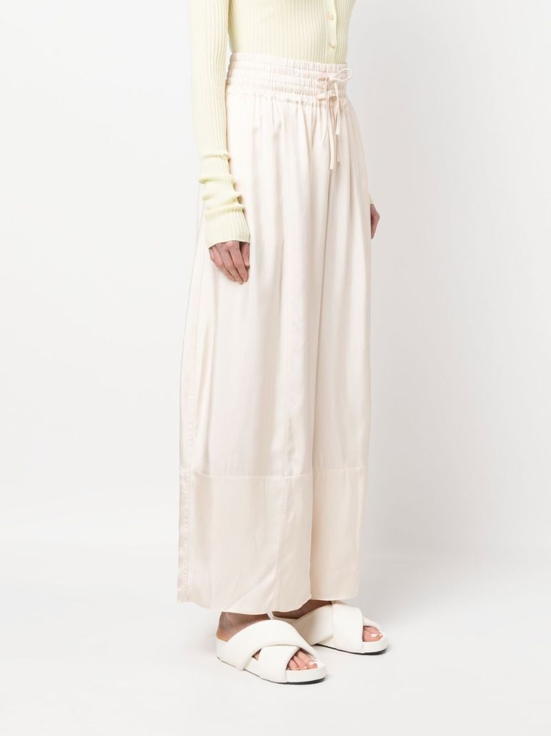 Neutral Satin Palazzo Trousers