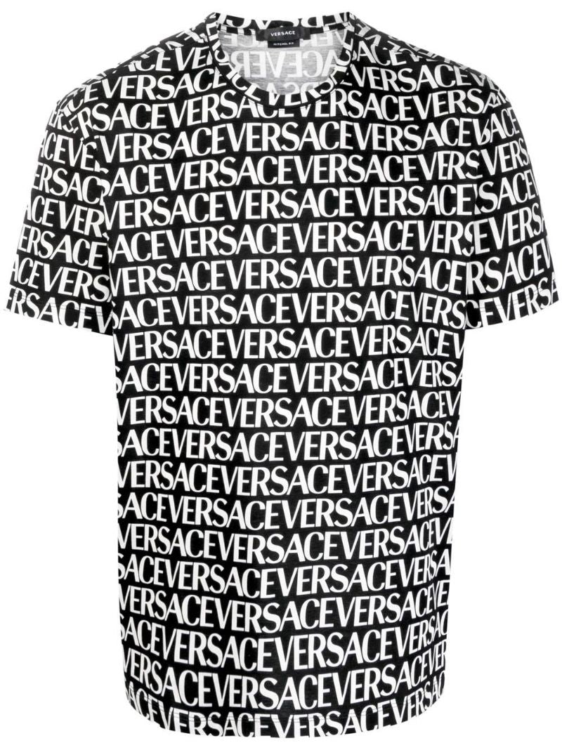 Black Logo Print Cotton T-shirt
