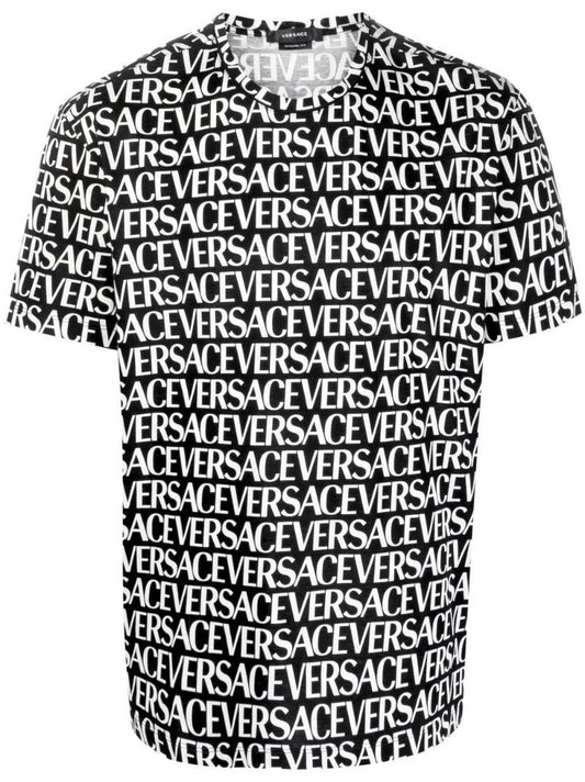 Black Logo Print Cotton T-shirt