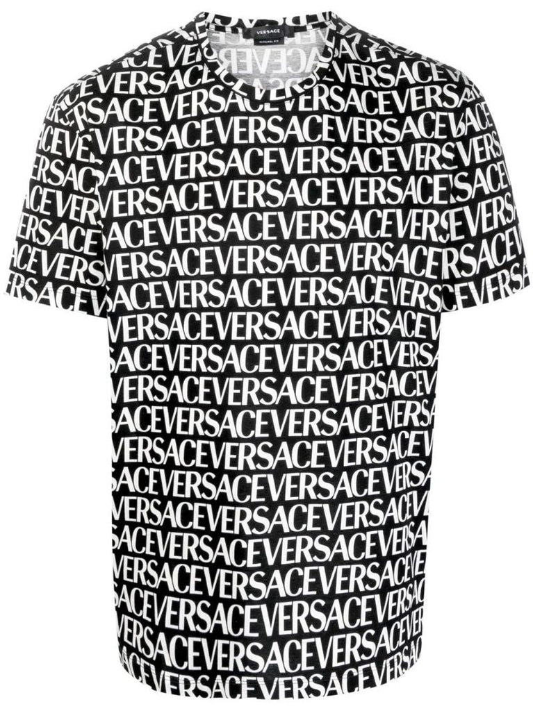Black Logo Print Cotton T-shirt