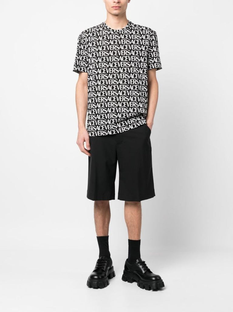 Black Logo Print Cotton T-shirt