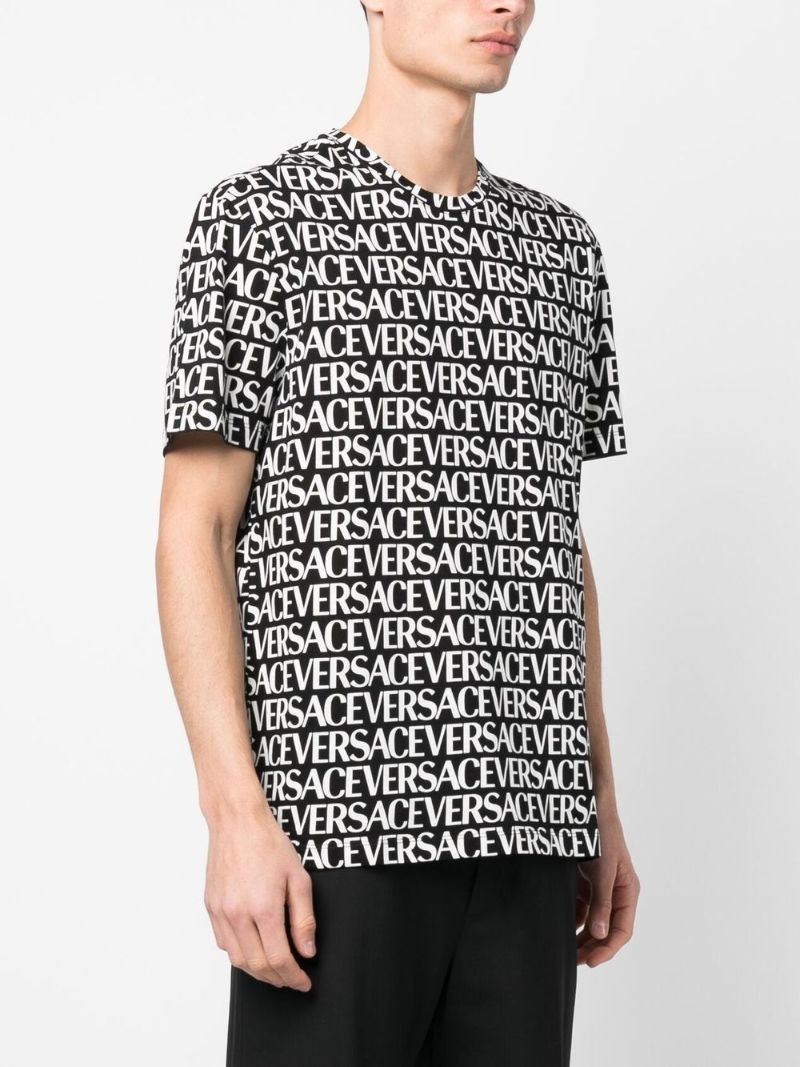 Black Logo Print Cotton T-shirt
