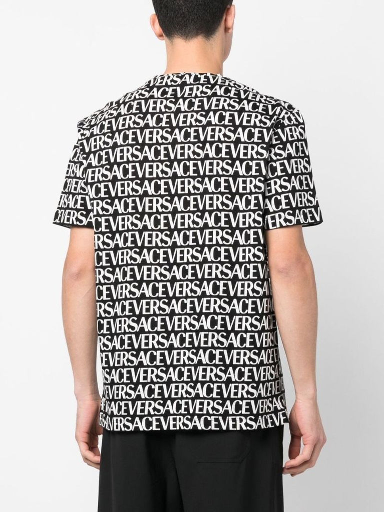 Black Logo Print Cotton T-shirt