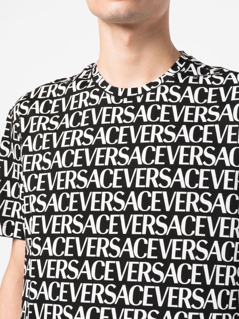 Black Logo Print Cotton T-shirt