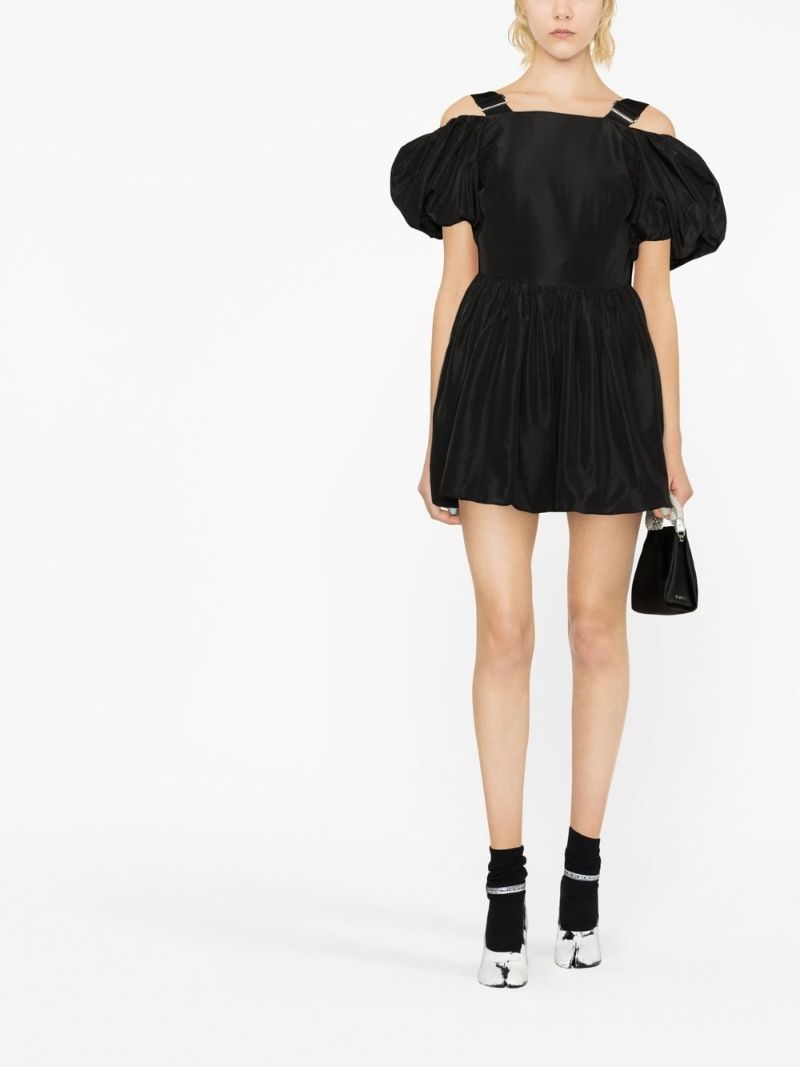 Black Cold-shoulder Mini Dress
