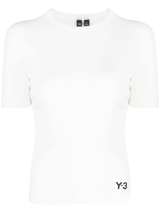 White Logo Print Organic Cotton T-shirt